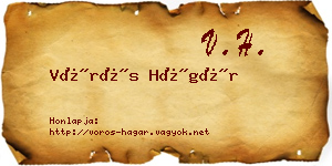 Vörös Hágár névjegykártya